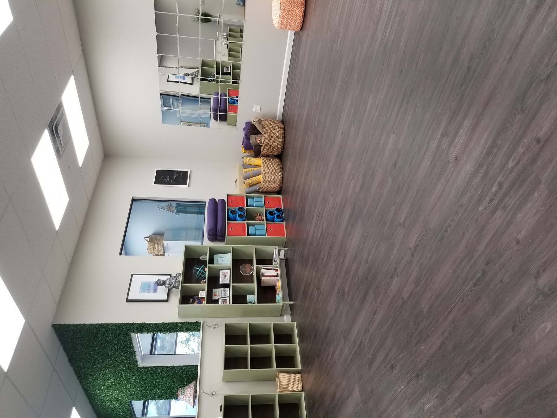 A Pop.Earth studio prepared for an adaptive yoga session